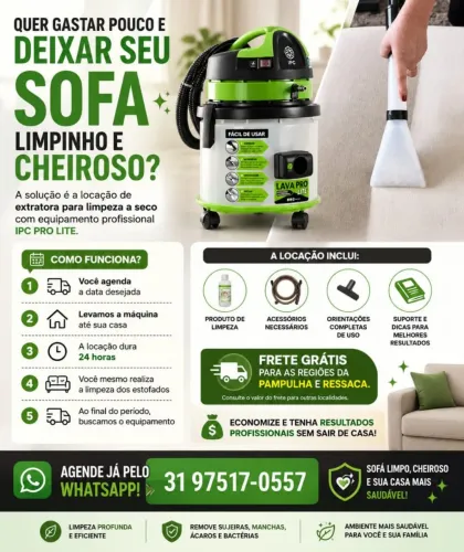 Locação maquina limpeza de estofados 