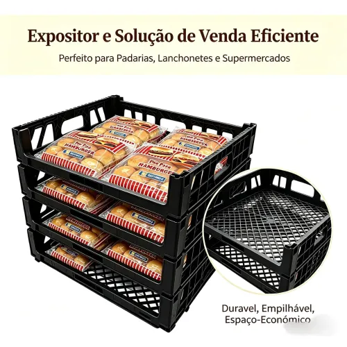 Cesto Empilhável para Pão de Hambúrguer
