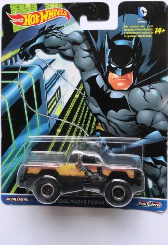 hot wheels batman dc comics 1980 dodge macho power wagon linha premium pneus de borracha