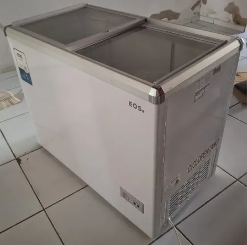 Freezer e Expositor Horizontal Tampa de Vidro EOS 247 Litros Dupla Ação EEH300XX 110V