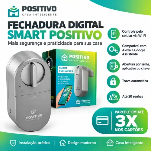 Fechadura Digital Smart com Wi-Fi Positivo 