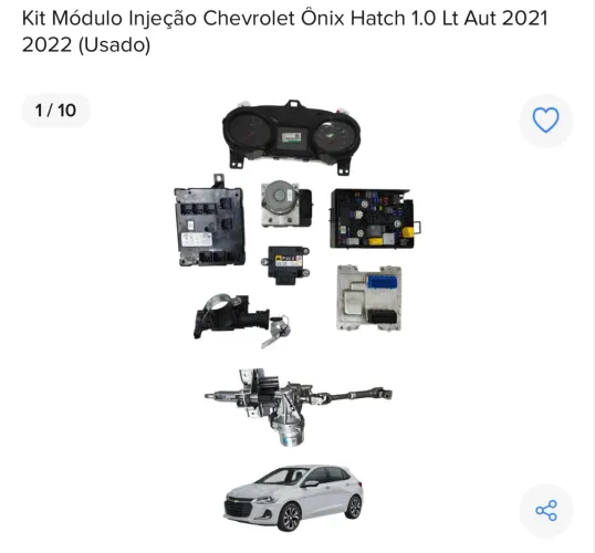 KIT MÓDULO INJEÇÃO CHEVROLET ONIX LT HATCH 1.0 TURBO AUTOMÁTICO 2021