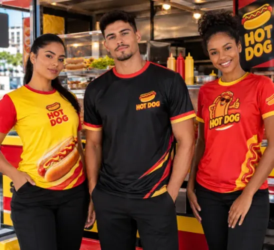 10 Camisas Personalizadas Para Hot Dog | Uniforme Malha PP