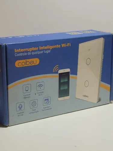Interruptor Smart Wi-Fi Coibeu Vidro 2 Canais Alexa Google 16A