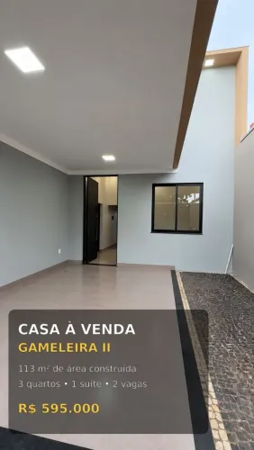 Casa nova à venda no Residencial Gameleira II, em Rio Verde-GO.