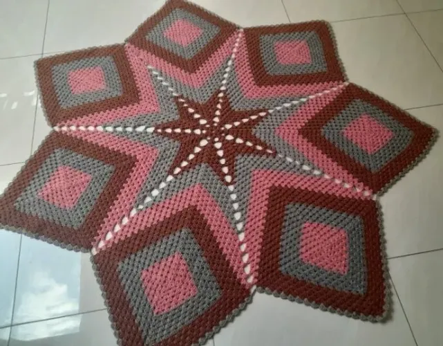 tapete croche estrela