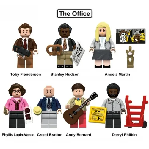 Miniaturas de The Office Michael Scott e Dwight K Schrute bonecos Toby Stanley Andy Creed 