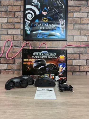 Mega Drive com Controle Sem Fio 80 Jogos e Entrada de Cartucho