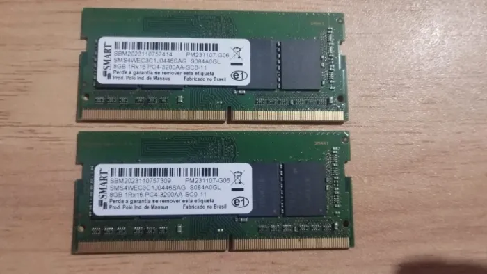 Memória RAM 16GB (2x8GB) DDR4 3200MHz SODIMM SMART