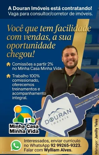 Trabalhe com vendas, chance real de crescimento.