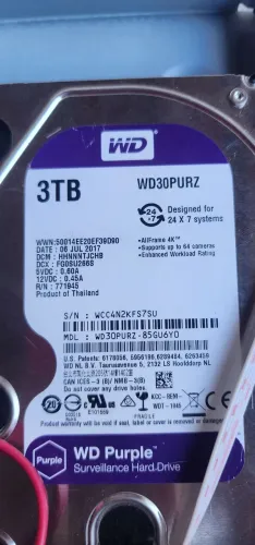 Wd Disco Rígido Wd Purple Hd 3tb câmeras Cftv Intelbras