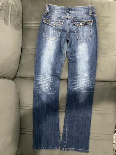 Calça Jeans Vintage Reta Tam 38 Cintura Baixa