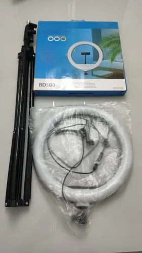 Ring light profissional 12 polegada com 3 tipos de iluminação, com tripé
