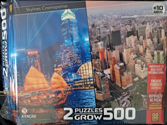 quebra-cabeça grow skylines cosmopolitas 500 peças, novo, saco lacrado