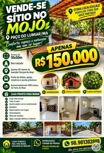 Vendo Sítio Mojó Paço do Lumiar