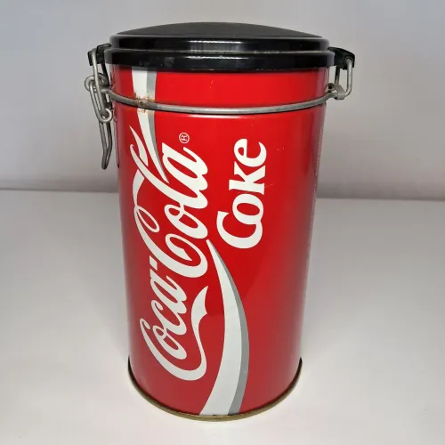 Coca Cola - Lata Decorativa Vintage de 1989 com fecho de presilha