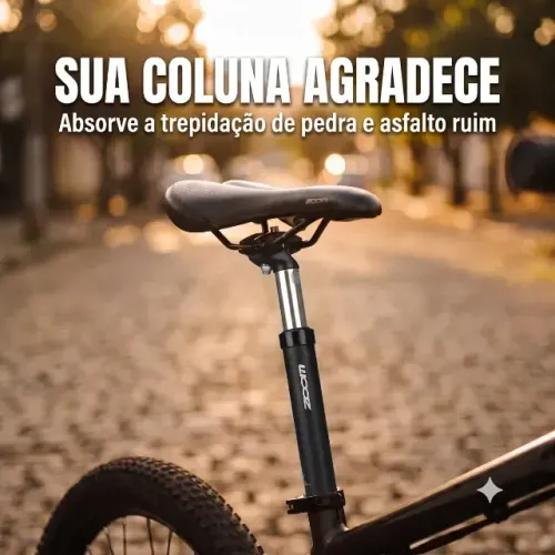Canote Com Amortecedor Suspensão Bike 31.6x350mm Zoom