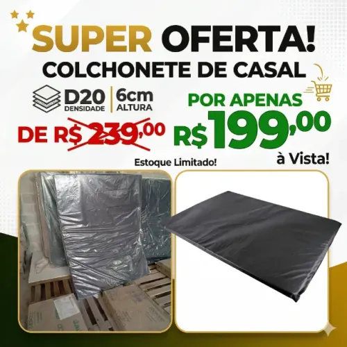Colchonete Casal Orthoprime D20 com 6cm de Altura - Praia Moveis 