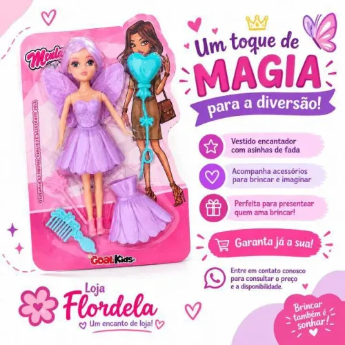 Kit boneca com roupa da fada