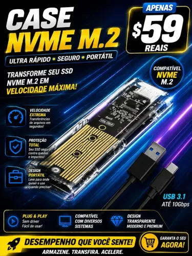 Casa nvme M2 acrílico