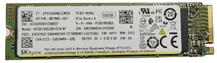 nvme 4x4 2280 512gb 7000mbs velocidade saude 100%