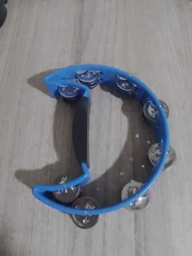 Pandeiro meia lua profissional (Azul)