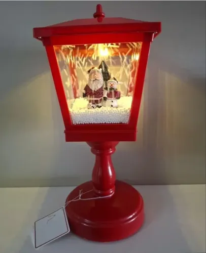 Decoração Natal Lanterna Poste Musical Com Luz Movimento
