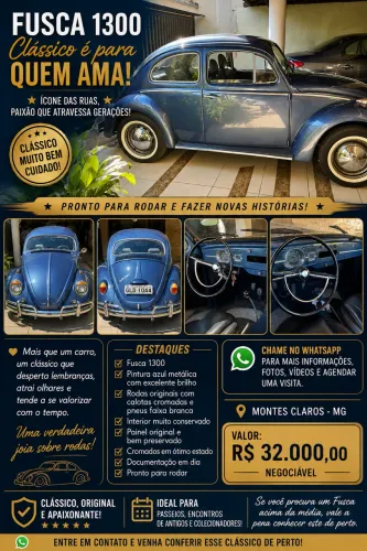 Volkswagen Fusca 1300 1968