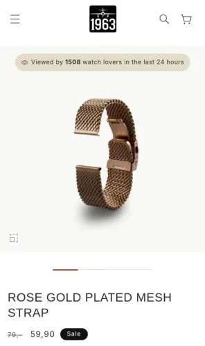 Pulseira Seagull original 1963 mesh Milanese rose gold 20mm