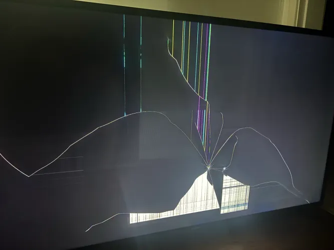 Televisão Samsung 48 polegadas tela trincada 