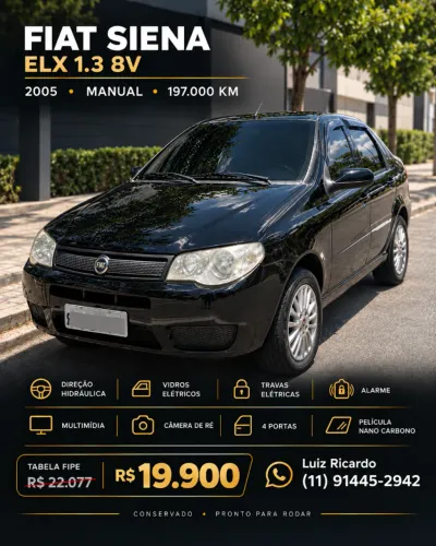 Fiat Siena ELX 1.3 MPI Flex 8V 4P 2005