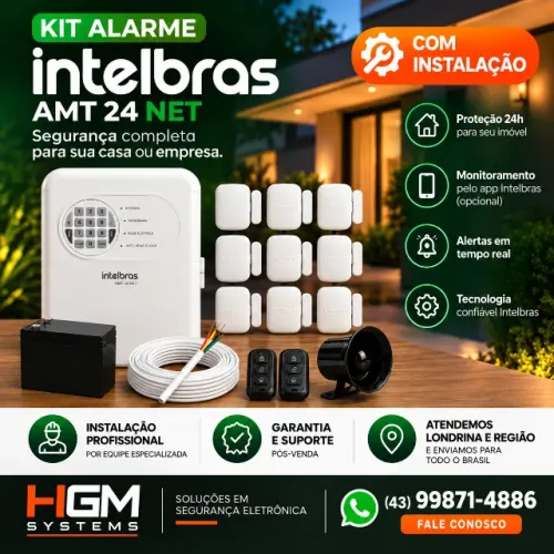 Kit Alarme Intelbras Monitora 24 horas sem pagar mensalidade 