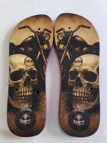 Chinelo Solado 883 Caveira com Moto
