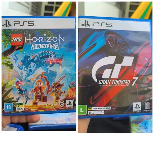 Jogos Ps5 novos, Lego Horizon e Gran Turismo 7