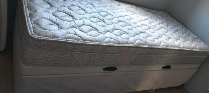 Cama box bau solteiro com colchao