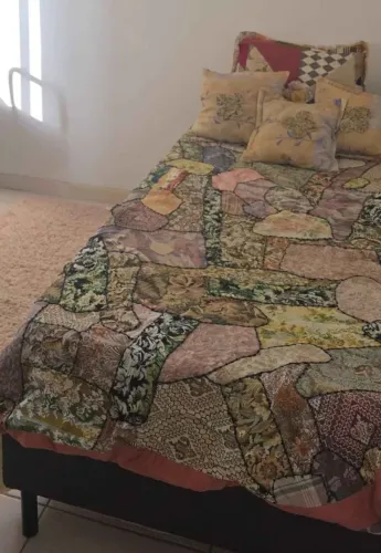 Jogo de cama + travesseiros estampa retalho patchwork