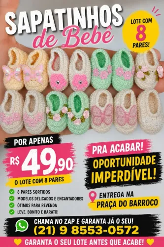 Sapatinhos de crochê para bebê