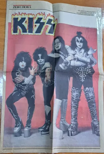 KISS Poster Original Zero Hora ZH 15/04/1999 Vintage Raro Colecionador