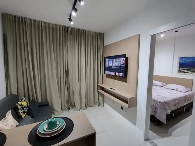 Apartamento 1 Quarto Mobiliado Em 30M² E Vagas Rotativas Na Barra. 1UPCOCJ