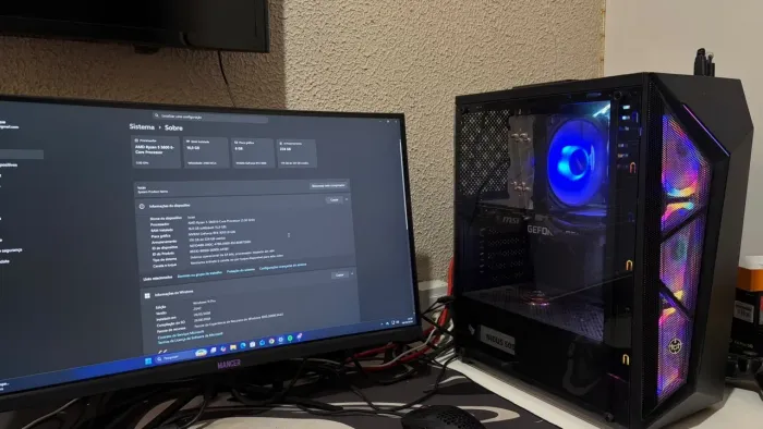 Kit PC Gamer Ryzen 5 5600 + RTX 3050 8GB + 16GB RAM + Monitor Mancer | Completo