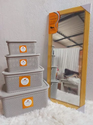 Kit organizador 4 peças + 1 espelho