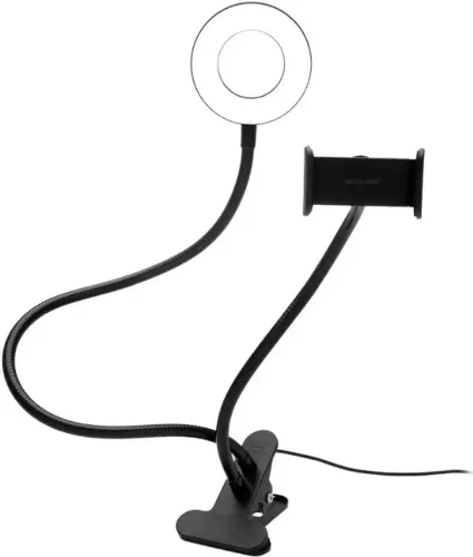 Ring Light Articulado com Suporte para Celular e Garra 