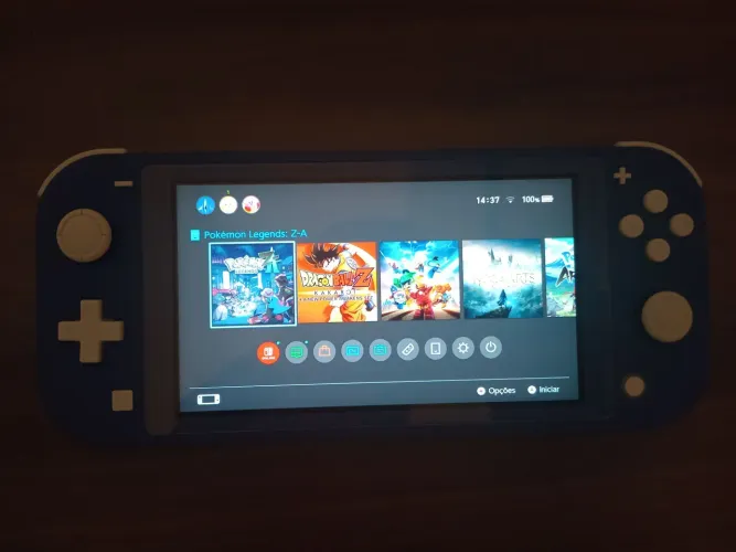 Nintendo Switch Lite Azul 32GB + SD 128GB + Case + Acessórios