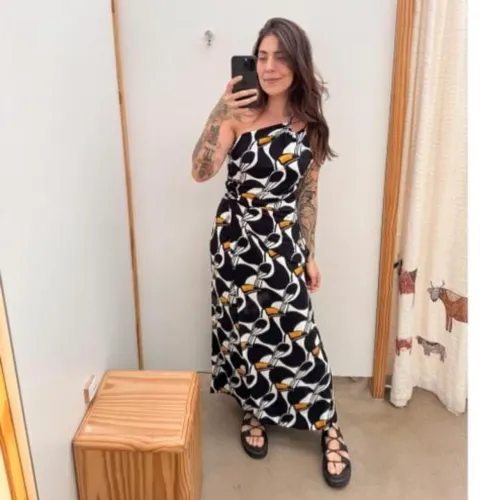 Vestido FARM ombro só copatucano P NOVO