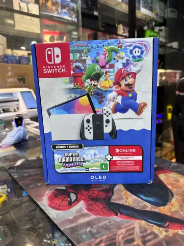 VENDO OU TROCO NINTENDO SWITCH OLED BRANCO JOGO SUPER MÁRIO BROS WONDER LACRADO