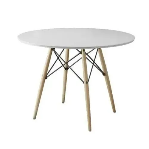 Mesa Madeira de Centro Classic Redonda Branco Acetinado