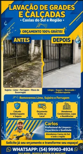 Serviço de lavação de calçadas e grades