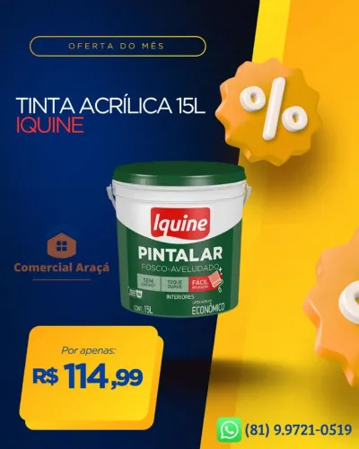 Tinta acrílica iquine pintalar 15L