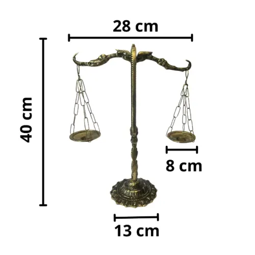 Balança Da Justiça Grande Em Bronze 40cm Direito Advogado