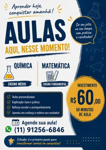 Aulas Particulares: Química e Matemática